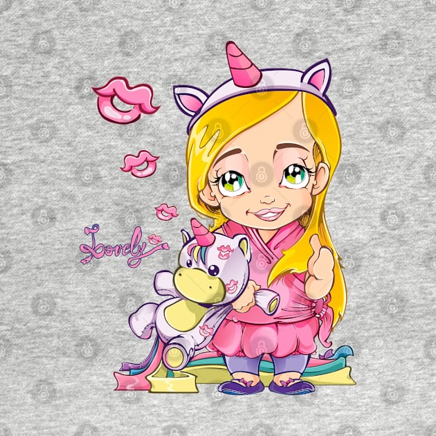 Unicorn Girl Pink | Lovely Unicorn by Los Bello's